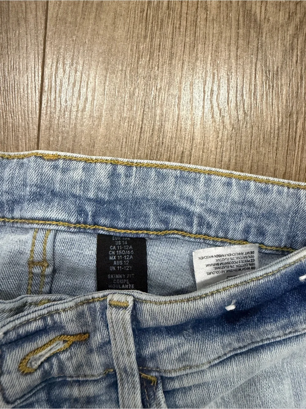 H&M Light Blue Distressed Kids Skinny Jeans
